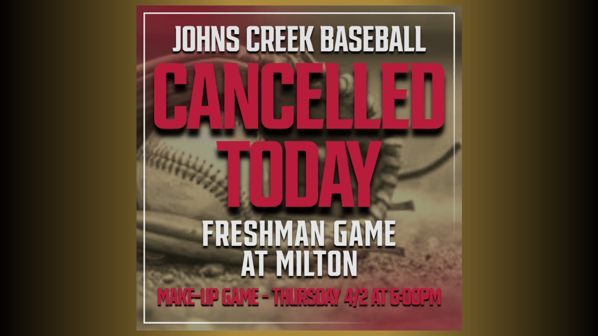 Freshman Baseball Cancelled Today